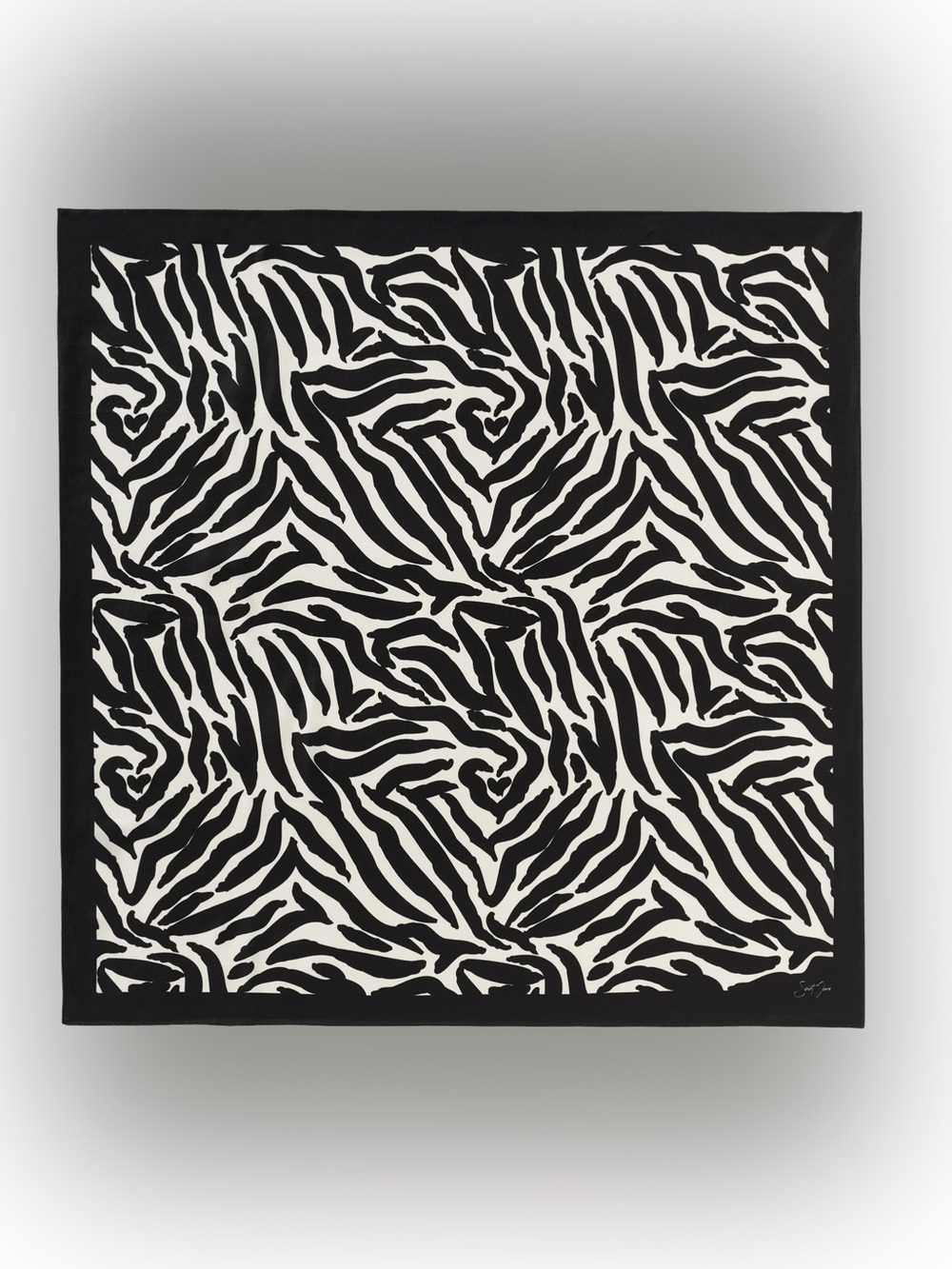 Saint Jane ZEBRA, BLACK & WHITE SILK TWILL SCARF